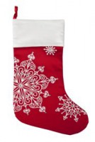 Носок для подарков «Снежинки», красный