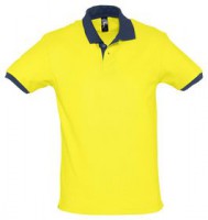 Рубашка поло Prince 190, лимонная с темно-синим