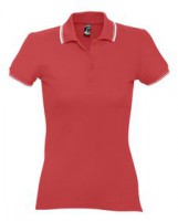 Рубашка поло женская Practice women 270 красная с белым