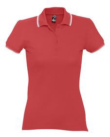 Рубашка поло женская Practice women 270 красная с белым
