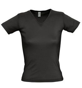 Футболка женская LADY 220 с V-обр. вырезом, черная