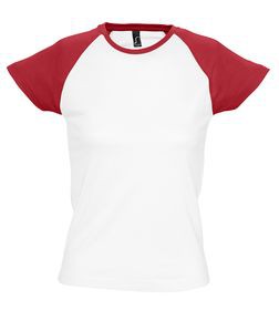 Футболка женская MILKY 150 белая с красным