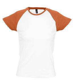 Футболка женская MILKY 150 белая с оранжевым